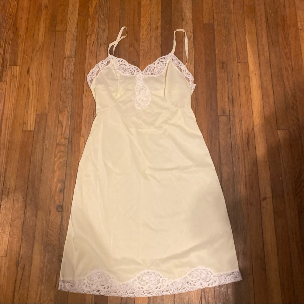Vintage 60’s Chic Butter Cream Lace Slip Dress